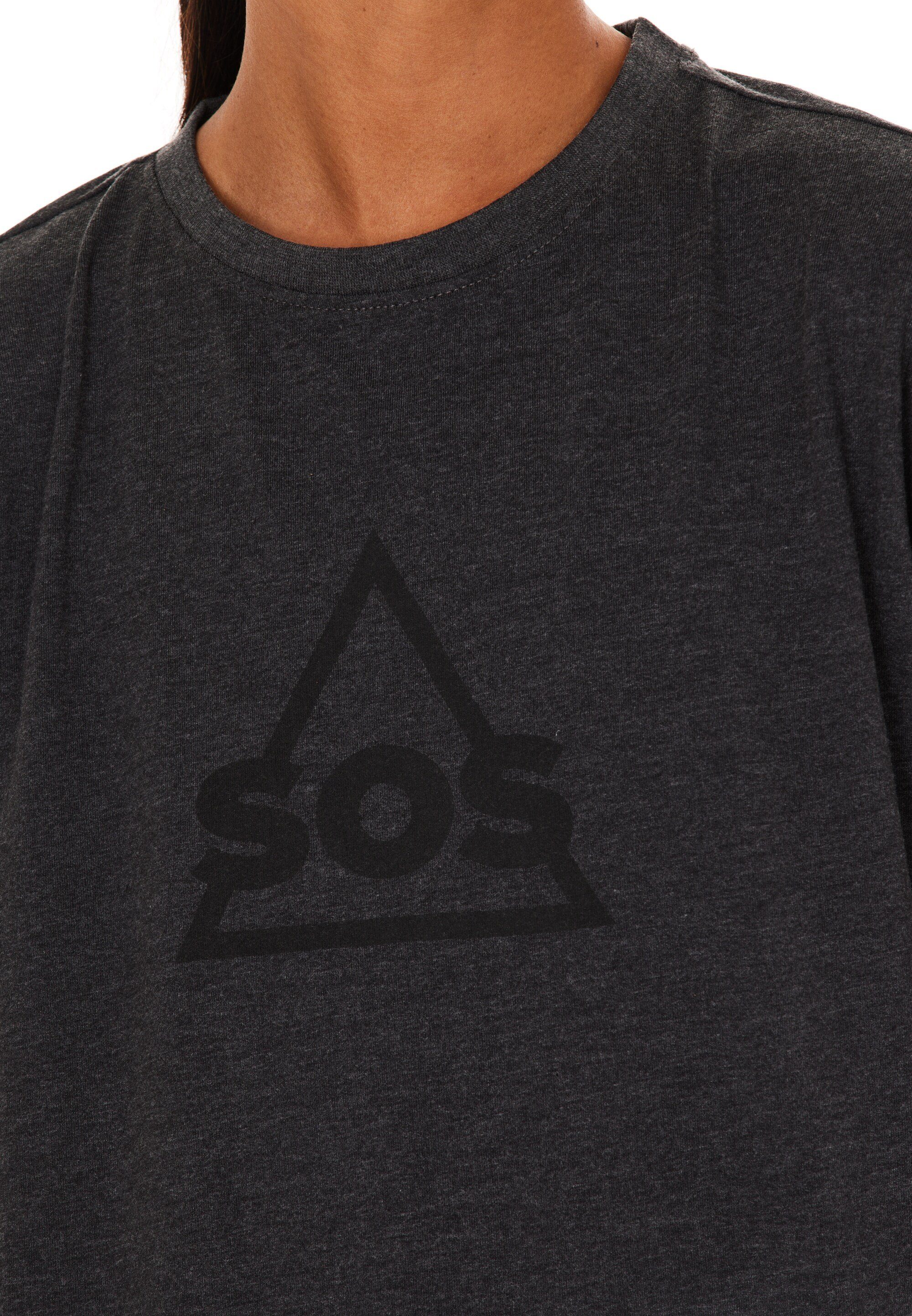 trendigem auf SOS Front Kvitfjell dunkelgrau Funktionsshirt der Markenlogo mit