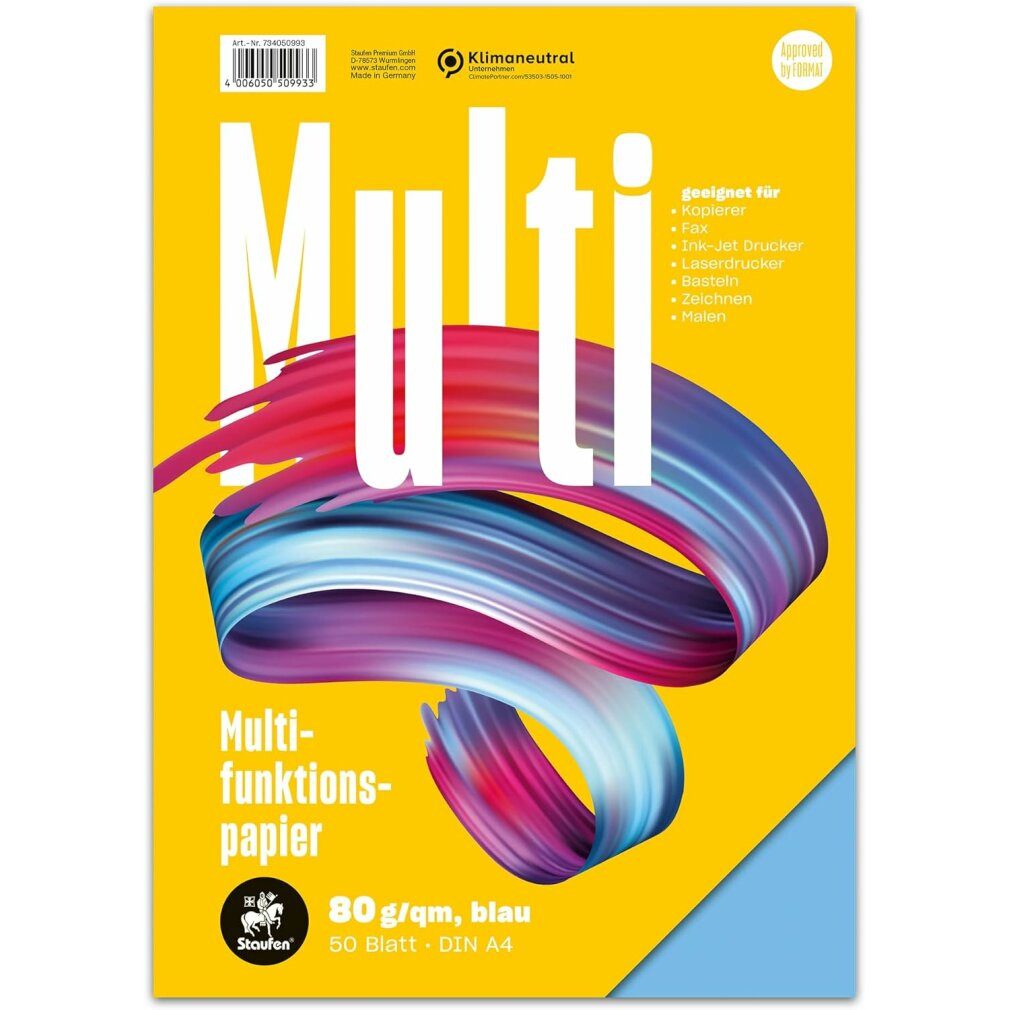 Staufen Копировальная бумага Multifunktions-Papier A4 80G 50Bl Intensivblau 50993-734050993