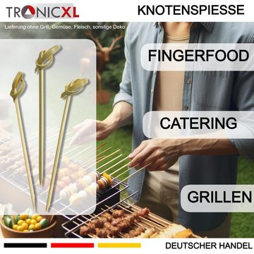 TronicXL Schaschlikspieße 500 x Knotenspieße 120mm Fingerfood Spieße Catering Bambus Grill Party (Set, 500-St), Knoten, Spitz, Stabil