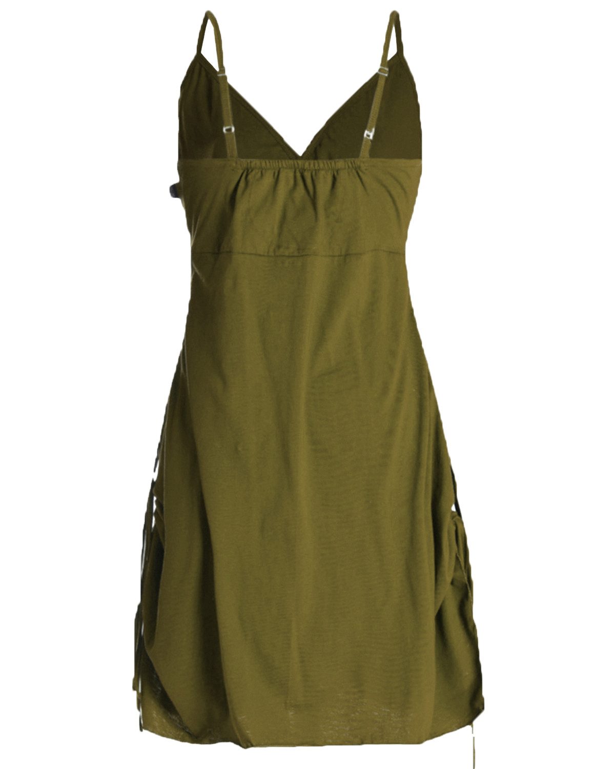 Vishes Sommerkleid Damen Bio-Baumwolle Spaghettiträger-Kleid Hippie, Ethno, Goa Style