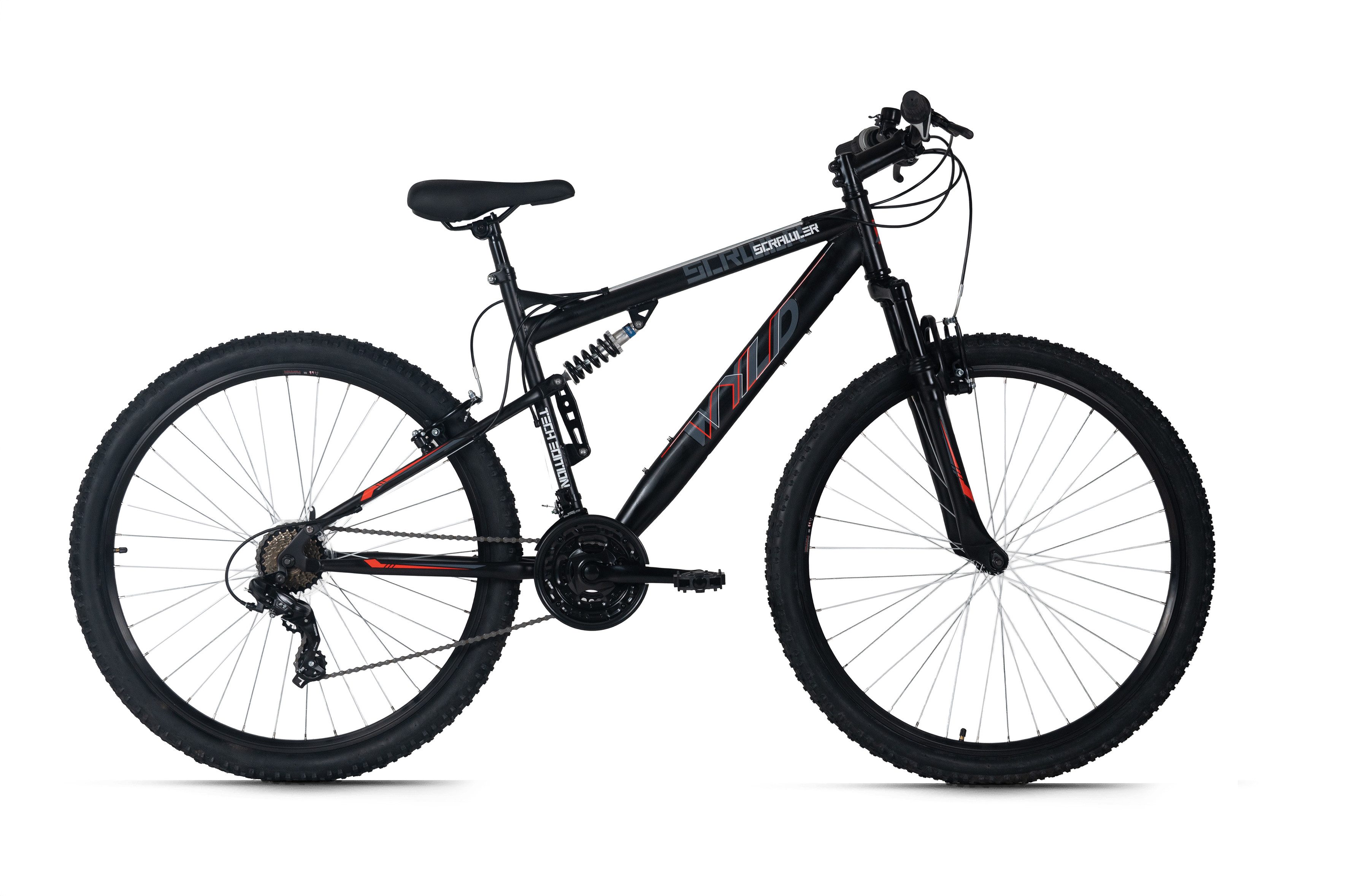WYLD Mountainbike WYLD Mountainbike Fully 29'' Scrawler schwarz-rot 21 Gänge RH 51 cm, 21 Gang Shimano Tourney Schaltwerk, Kettenschaltung