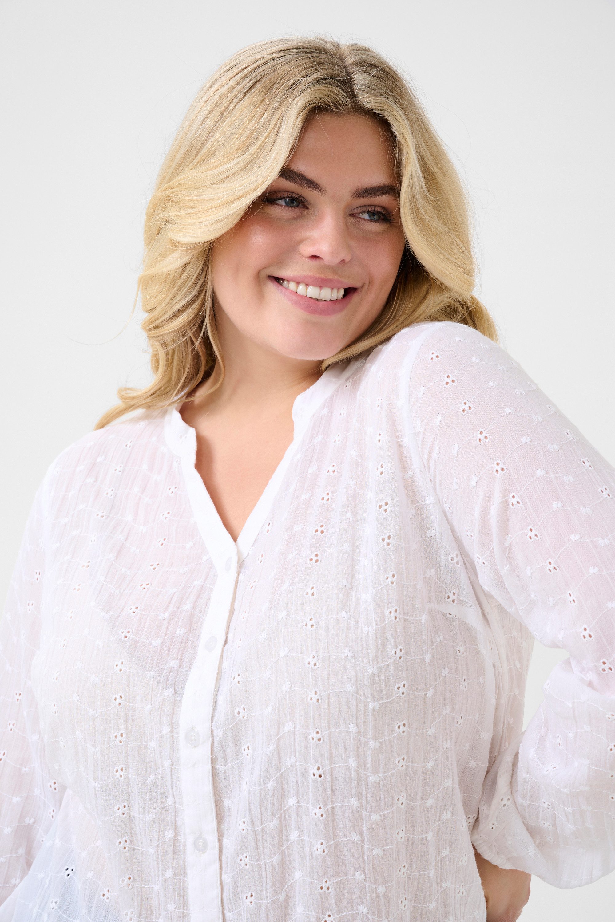 KAFFE Curve Langarmhemd Langarm - Hemd KCmaia Große Größen