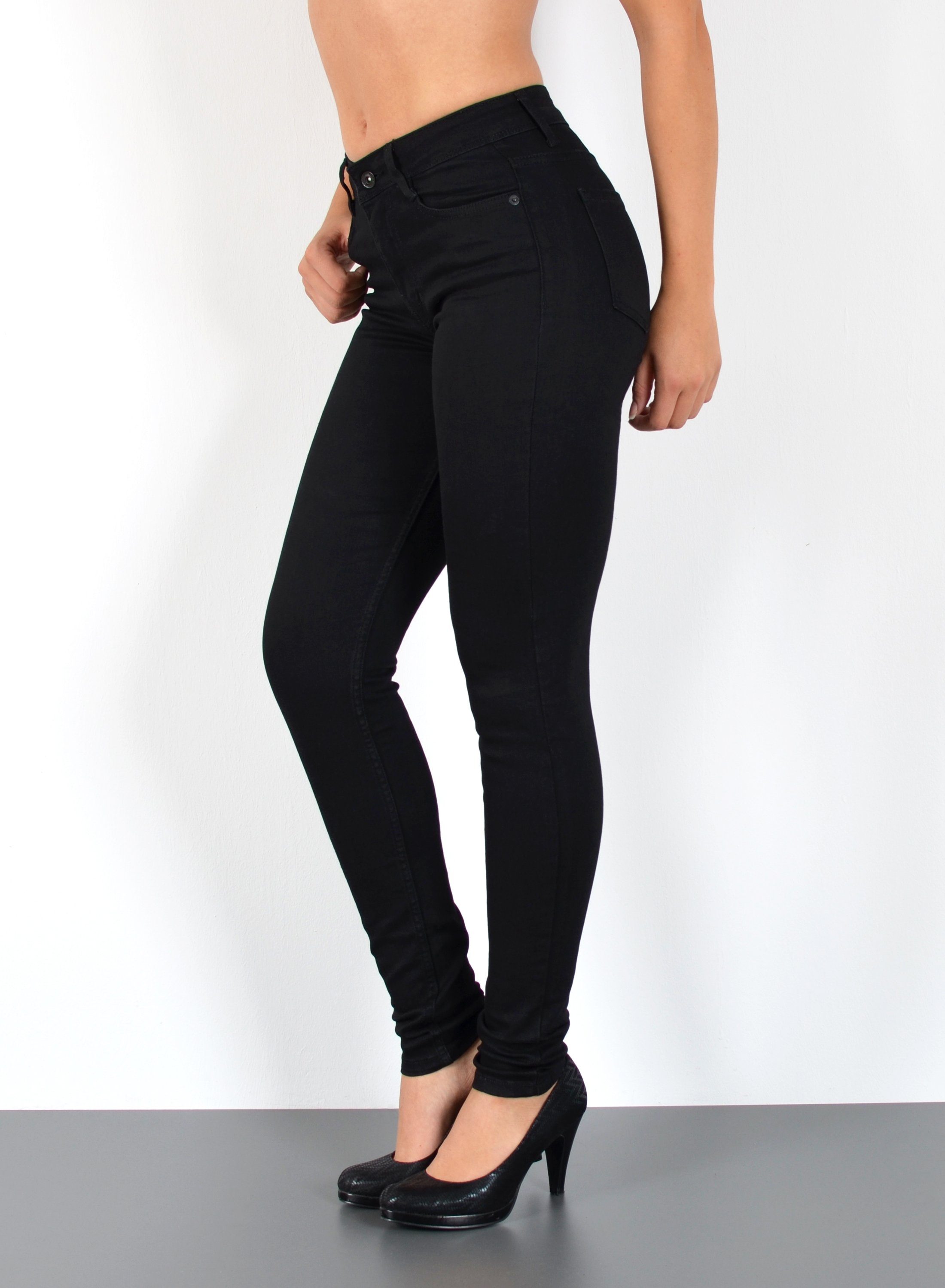 ESRA Skinny-fit-Jeans S400 Damen High Waist Skinny Jeans Stretch Hose hohe Leibhöhe bis Übergröße