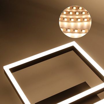 ZMH LED Deckenleuchte Modern Quadratischer Vieleck, dimmbar, LED fest integriert, Tageslichtweiß, ‎Schwarz, 50W