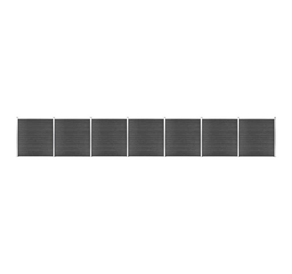 Thumbnail - vidaXL Gartenzaun, Zaunelement Set WPC 1218x186 cm Schwarz