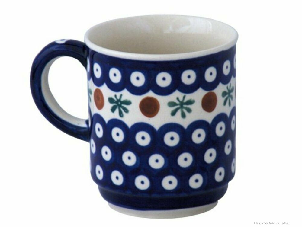 Bunzlauer Keramik Becher Bunzlauer Keramik 250ml Kaffeebecher Teetasse klassisch Ø8cm Dekor 41, Keramik