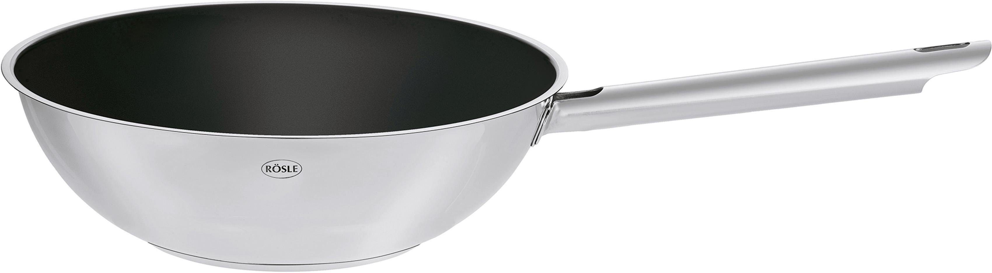 RÖSLE Wok induktionsgeeignet, (1-tlg), ideal Keramikbeschichtung Wokpfanne 28 Ø Keramikversiegelung Gerichte ProCera, - RÖSLE cm, 18/10 mit und Edelstahl ELEGANCE, asiatische für backofen