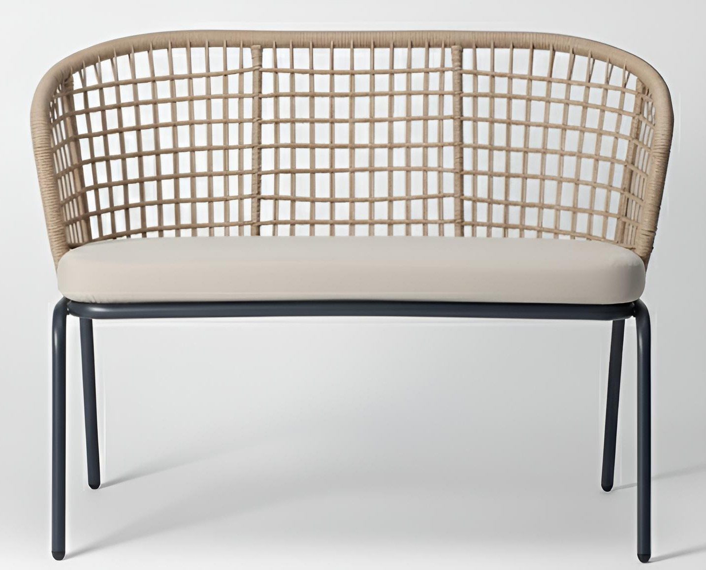 Xlmoebel Gartensofa Beige Rattan 2-Sitzer Sofa für moderne Terrassenmöbel, 1 Teile, Made in Europa