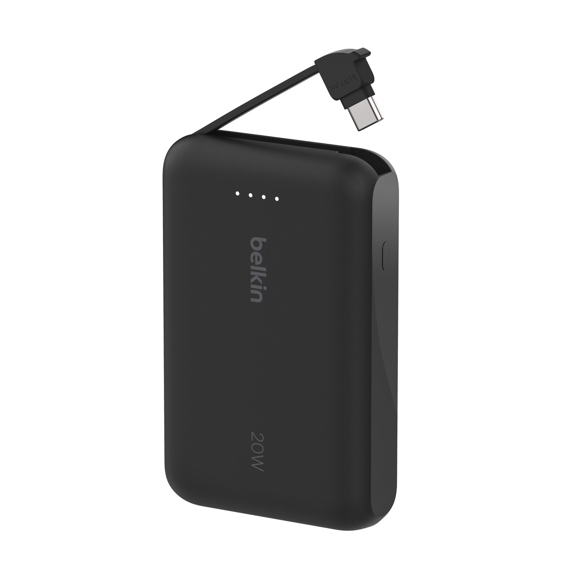 Belkin BoostCharge Power Bank 10K mit integrierten Kabeln Powerbank Belkin BOOST CHARGE Power Delivery Powerbank 10.000mAh, white