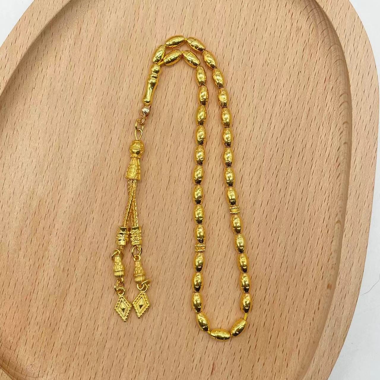 Aymasal Perlenkette 33 Perlen je 4x7mm Gebetskette Tesbih Tasbih Metall Ket günstig online kaufen