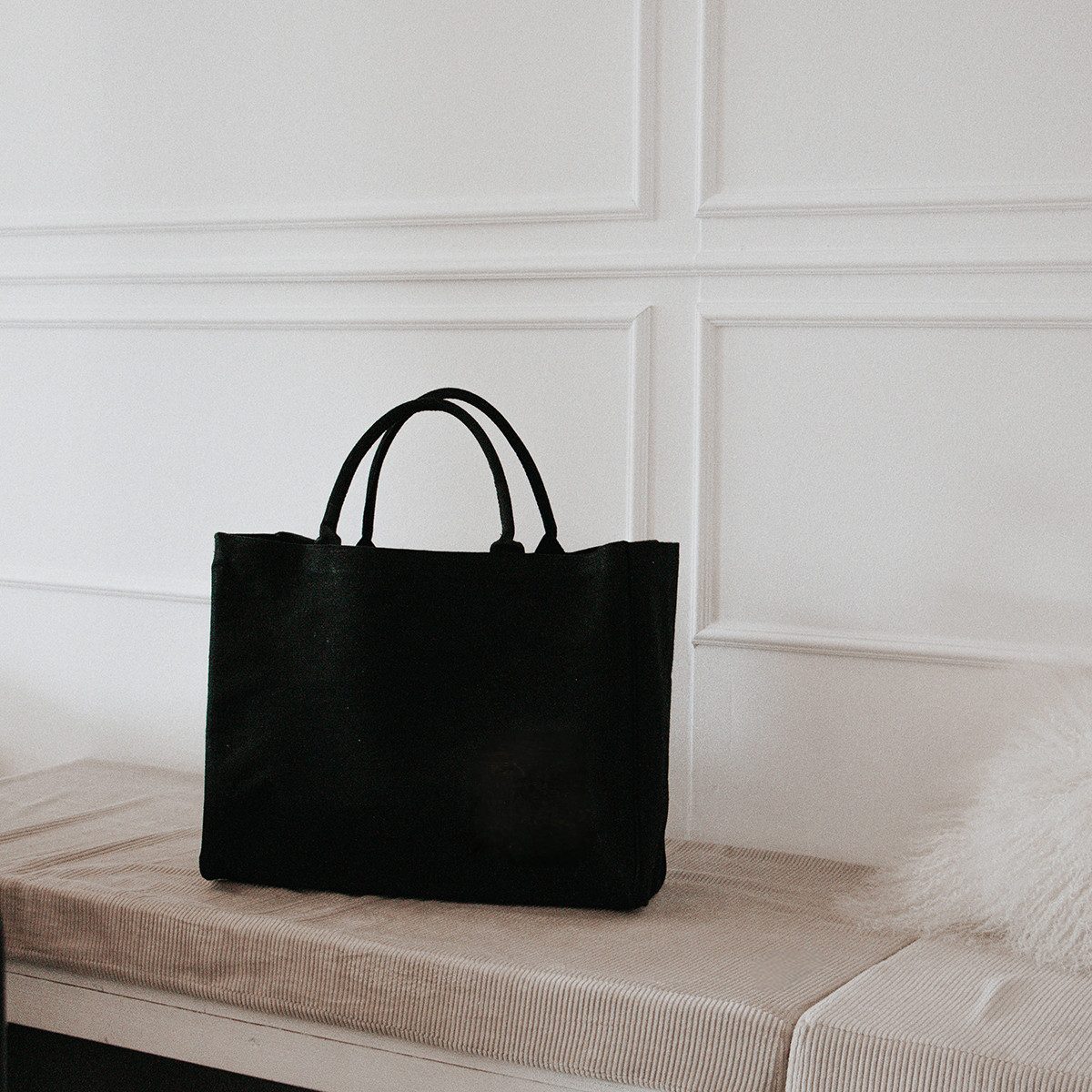 a good smile Schultertasche Shopping Bag Canvas Maxi uni schwarz