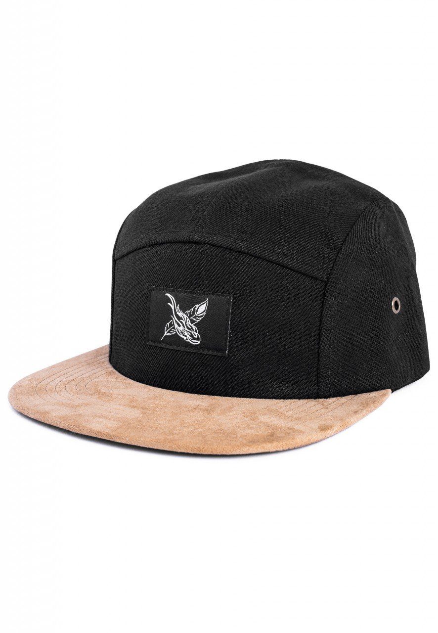 Snapback Cap Port Fairy 5-Panel Cap - Schwarz-Suede
