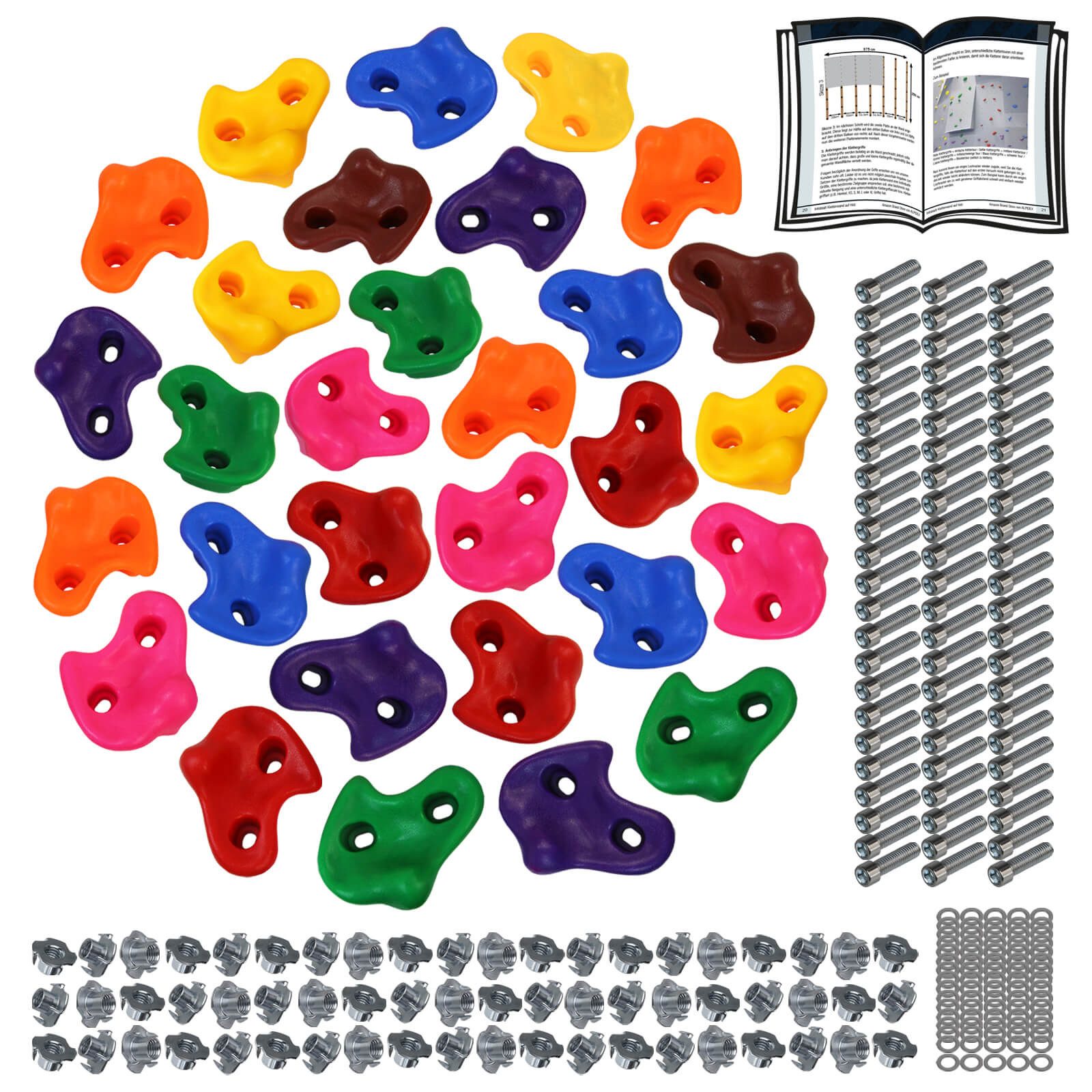 Klettergriff ALPIDEX Kinder Klettergriffe inklusive Befestigungsmaterial