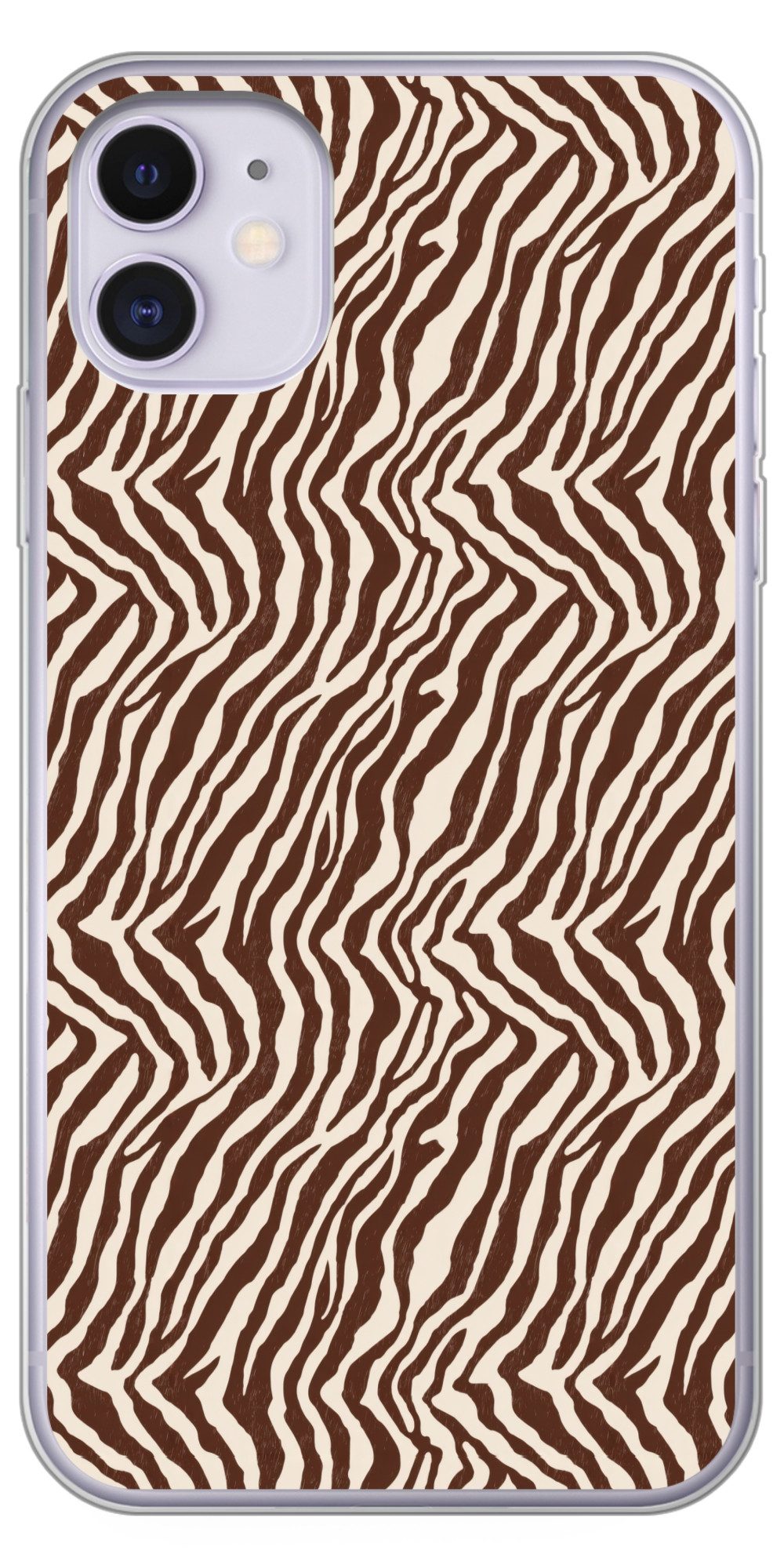 MuchoWow Handyhülle für Apple iPhone 11 Zebra - Muster - Schwarz - Weiß, Smartphone-Bumper, Print, Handy Schutzhülle Dünn