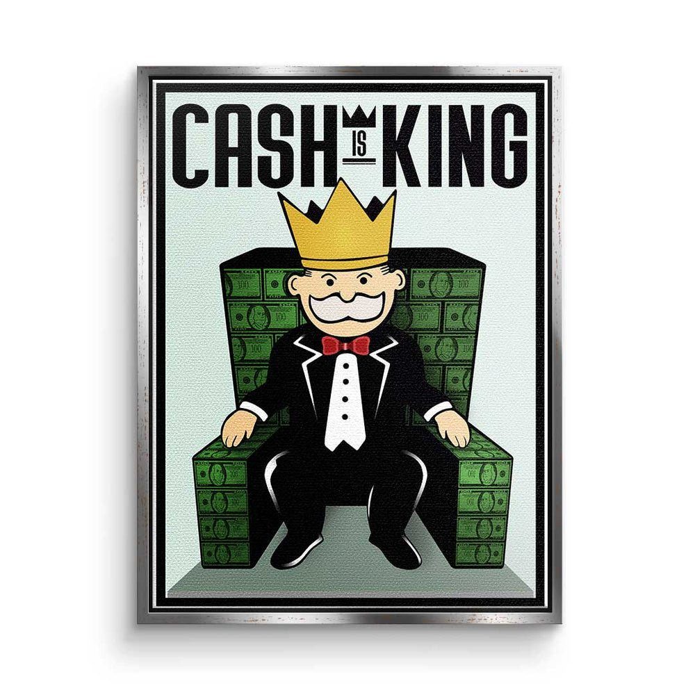 DOTCOMCANVAS® Leinwandbild, Premium Leinwandbild Rahmen - Motivationsbild - - is Cash Pop ohne Er Art - King