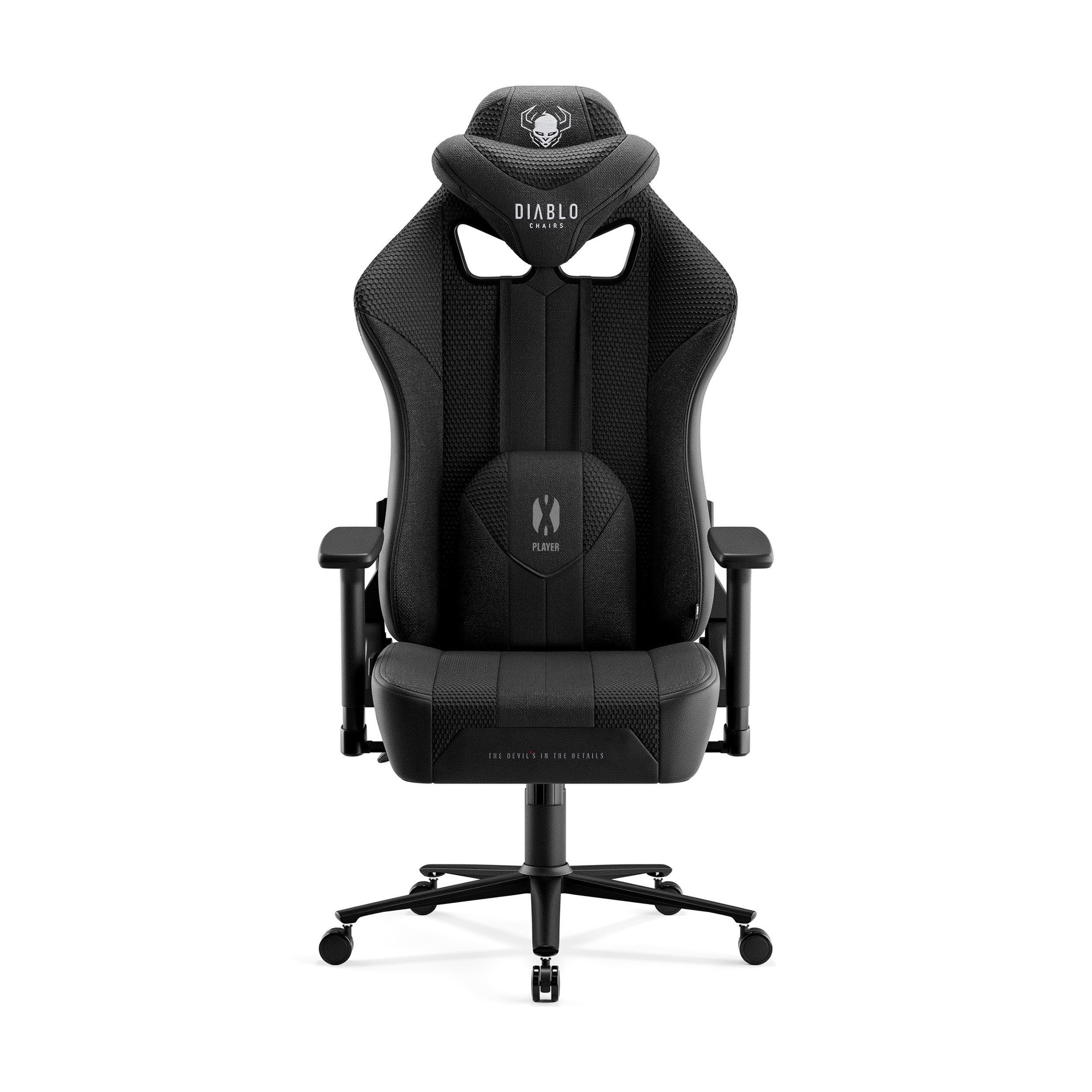 DIABLO CHAIRS Gaming-Stuhl X-Player 2.0 Stoff ergonomisch Honeycomb TiltTech 3D-Armlehnen (TiltTech System, Honeycomb, 3D-Armlehnen, 3 Größen: S/L/XL), Kopfstüt – Bild 2 von 5