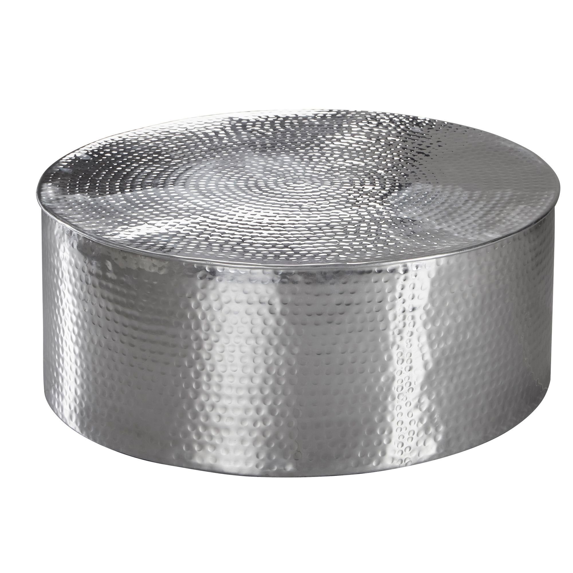 Couchtisch Couchtisch 75x31x75 cm Aluminium Beistelltisch Silber Orientalisch