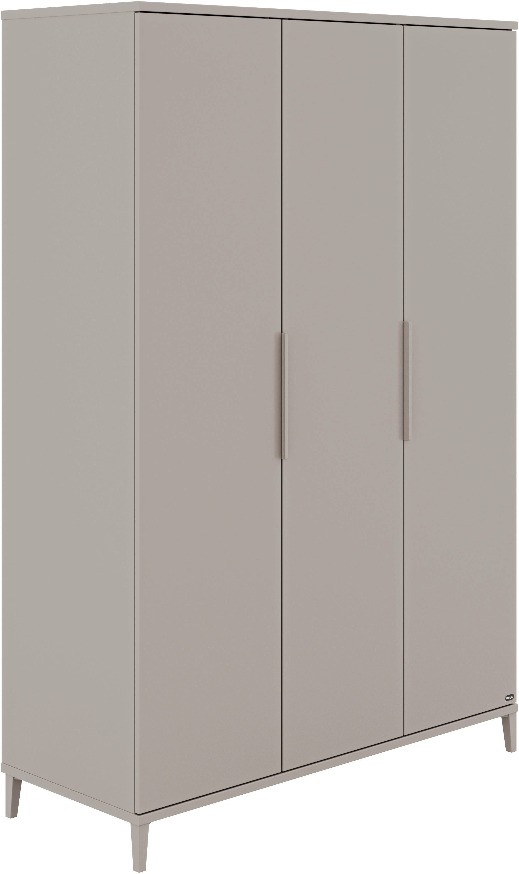 YUNY by PAIDI Kleiderschrank BROTHER STU inkl. Kleiderstangen und Einlegeböden (B/H/T ca. 130x195x52cm, Taupe) zertifizierte Qualität, Soft-Close