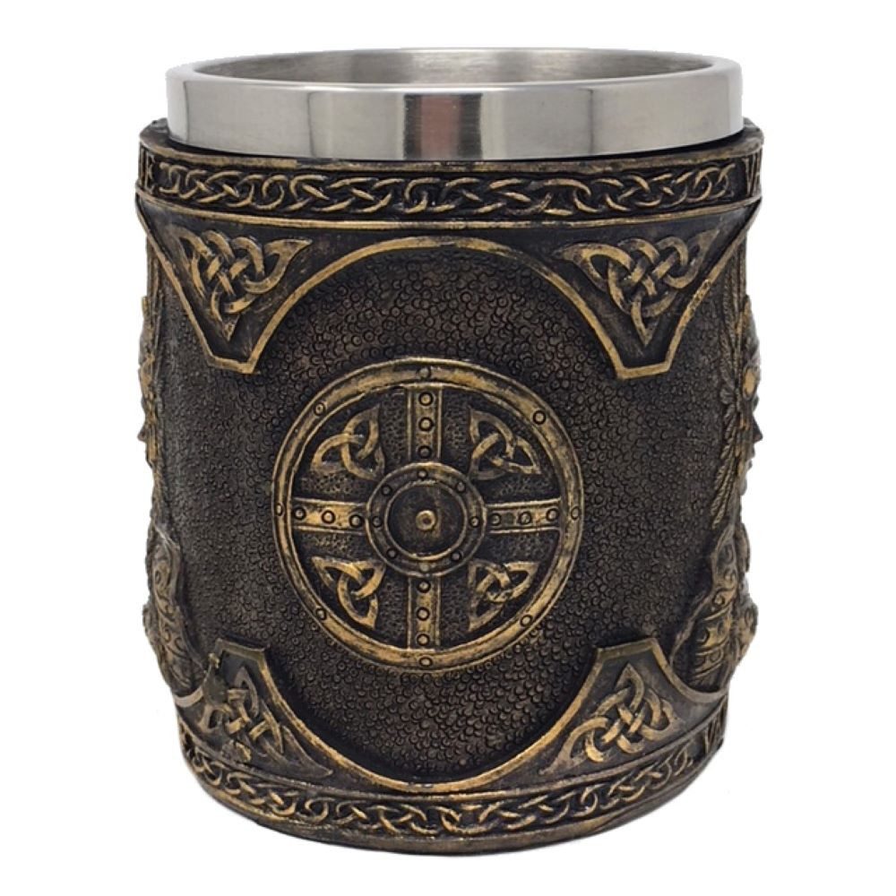 MystiCalls Bierkrug Krug Valkyrie - Götterkrug Bierkrug Wikinger, 1-tlg., Polyresin, Herausnehmbarer Metalleinsatz