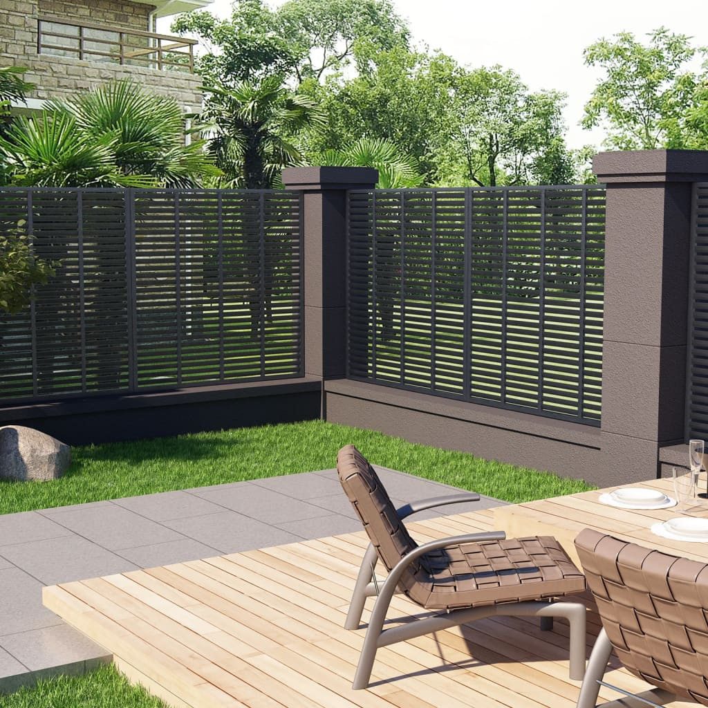 vidaXL Gartentor Lamellenzaun WPC 180x180 cm Grau