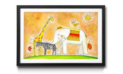 WandbilderXXL Bild mit Rahmen Group Of Animals, Kinder Motive, Wandbild, in 4 Größen erhältlich