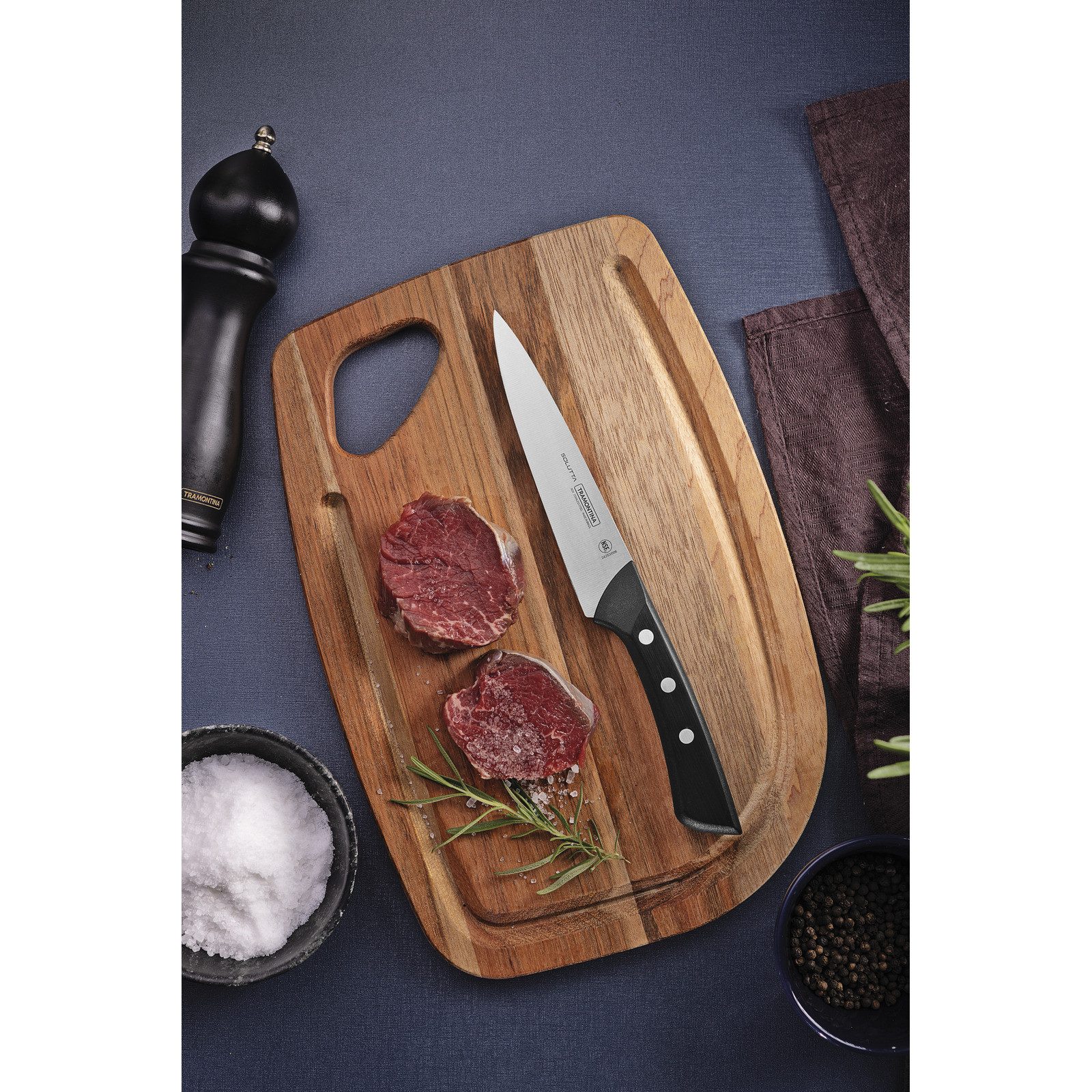 Tramontina Zubereitungsmesser SOLUTTA Küchenmesser - rostfrei, Edelstahl, 15 cm, ergonomisch geformt, langlebig, rostfrei, spülmaschinenfest