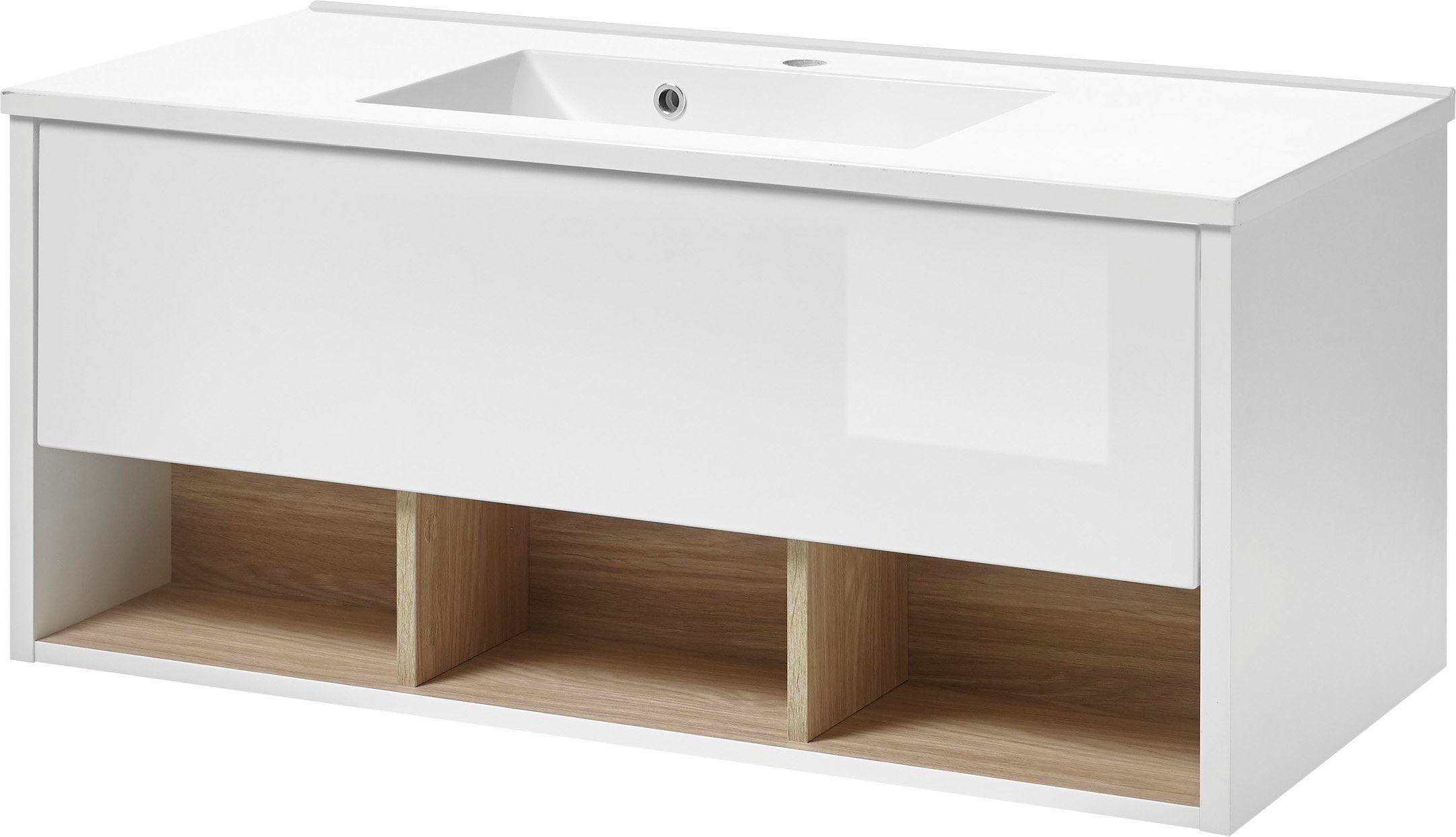 Home affaire Waschtisch Studio Line, Waschtisch inkl. Waschbecken, modernes Design, in zwei Farben verfügbar, ausreichend Stauraum