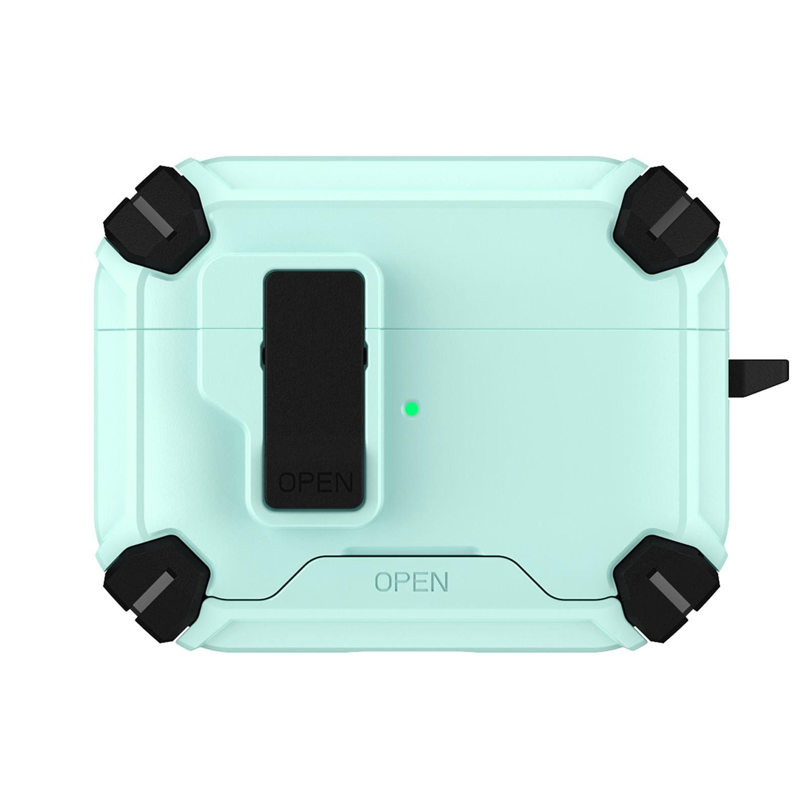 CoolGadget Kopfhörer-Schutzhülle für Apple AirPods 4 Kunststoff, Stoßfest Ständer Clip Karabiner MagSafe Case Schutz Cover