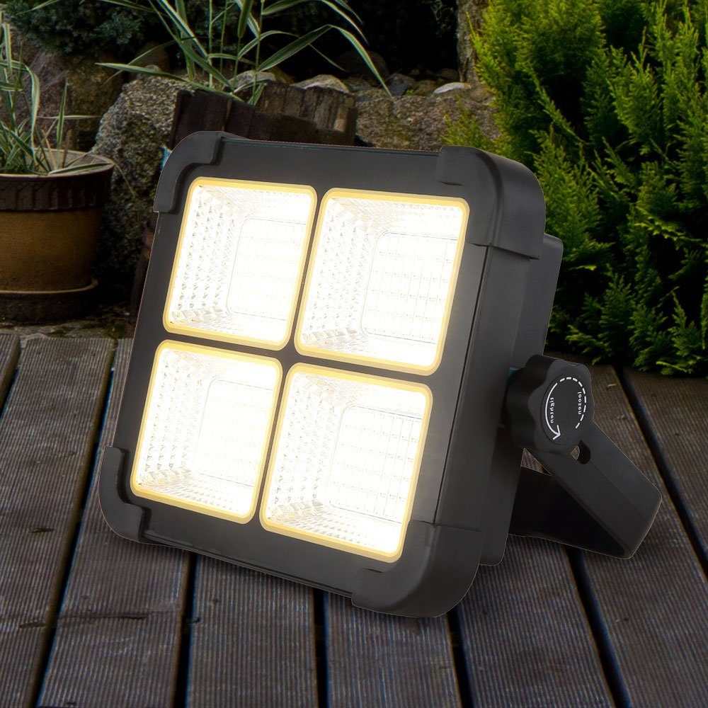 GLOBO LIGHTING LED Gartenstrahler, LED-Leuchtmittel fest verbaut, Neutralweiß, Solarlampe Außenleuchte Strahler dimmbar LED Campinglampe L 18,5 cm