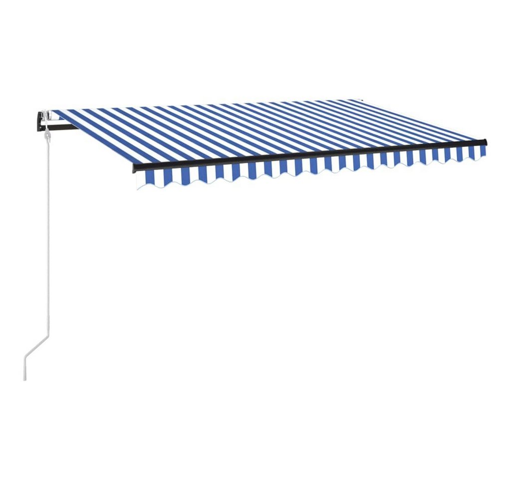 Thumbnail - vidaXL Markise Automatische Markise mit LED Windsensor 450x300 cm Blau Weiß Balkon T