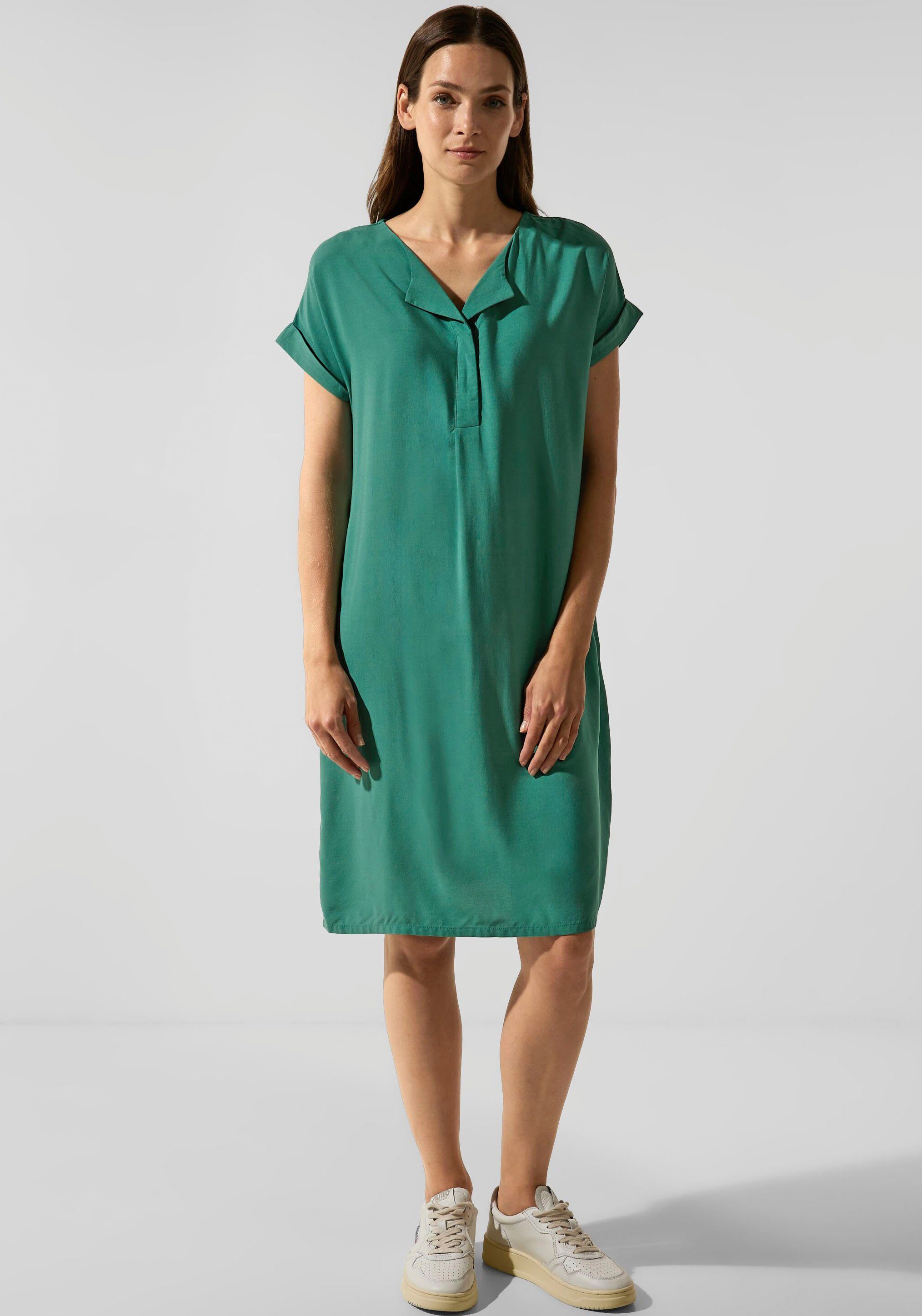 STREET ONE A-Linien-Kleid mit seitlichen green Taschen