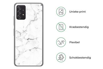 MuchoWow Handyhülle Marmor - Weiß - Grau - Luxus - Marmoroptik - Strukturiert, Phone Case, Handyhülle Samsung Galaxy A53, Silikon, Schutzhülle