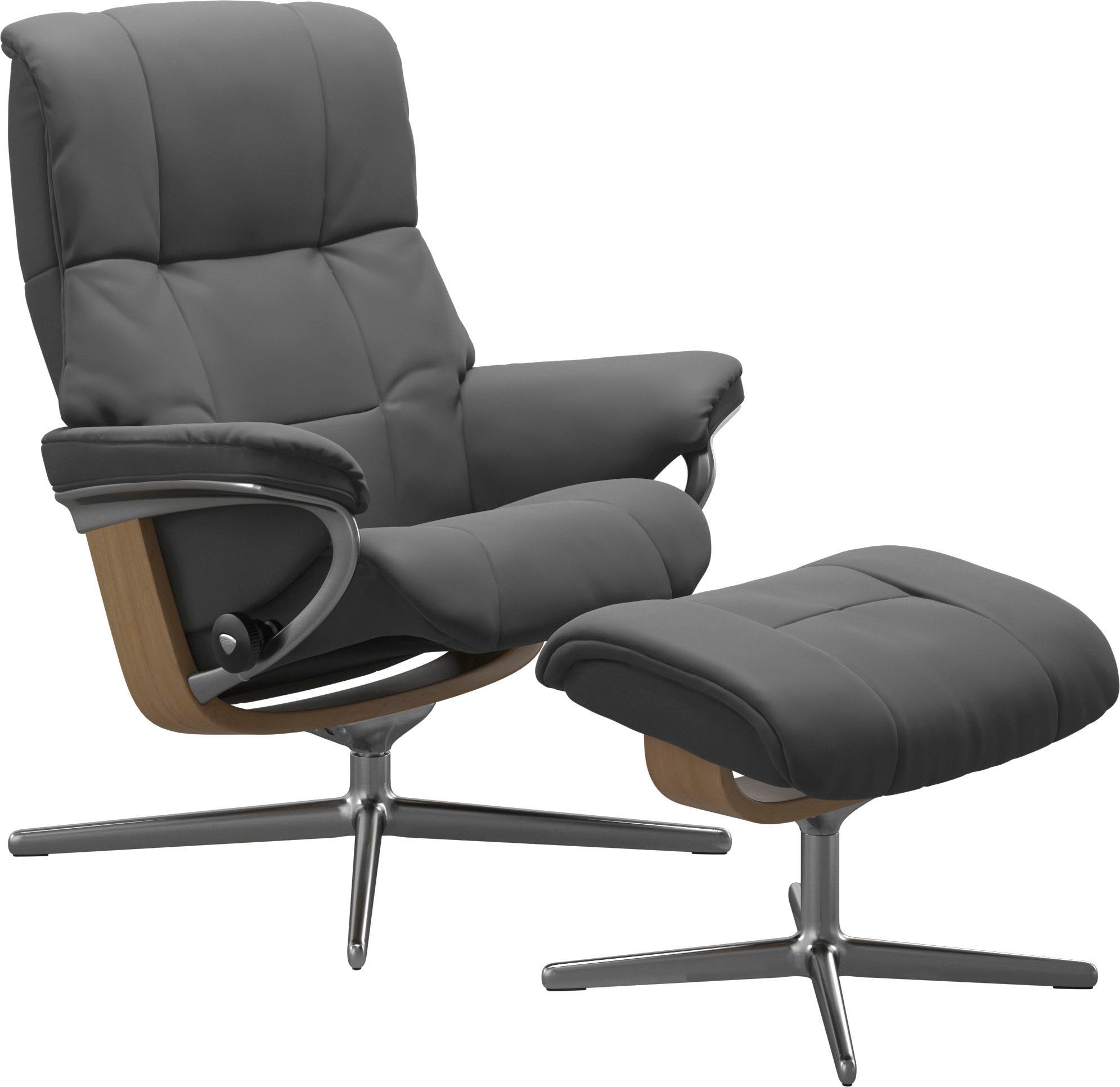 Base, M (Set, Hocker, Hocker), mit Relaxsessel mit L, Holzakzent S, Cross mit & Eiche Größe Mayfair Relaxsessel Stressless®