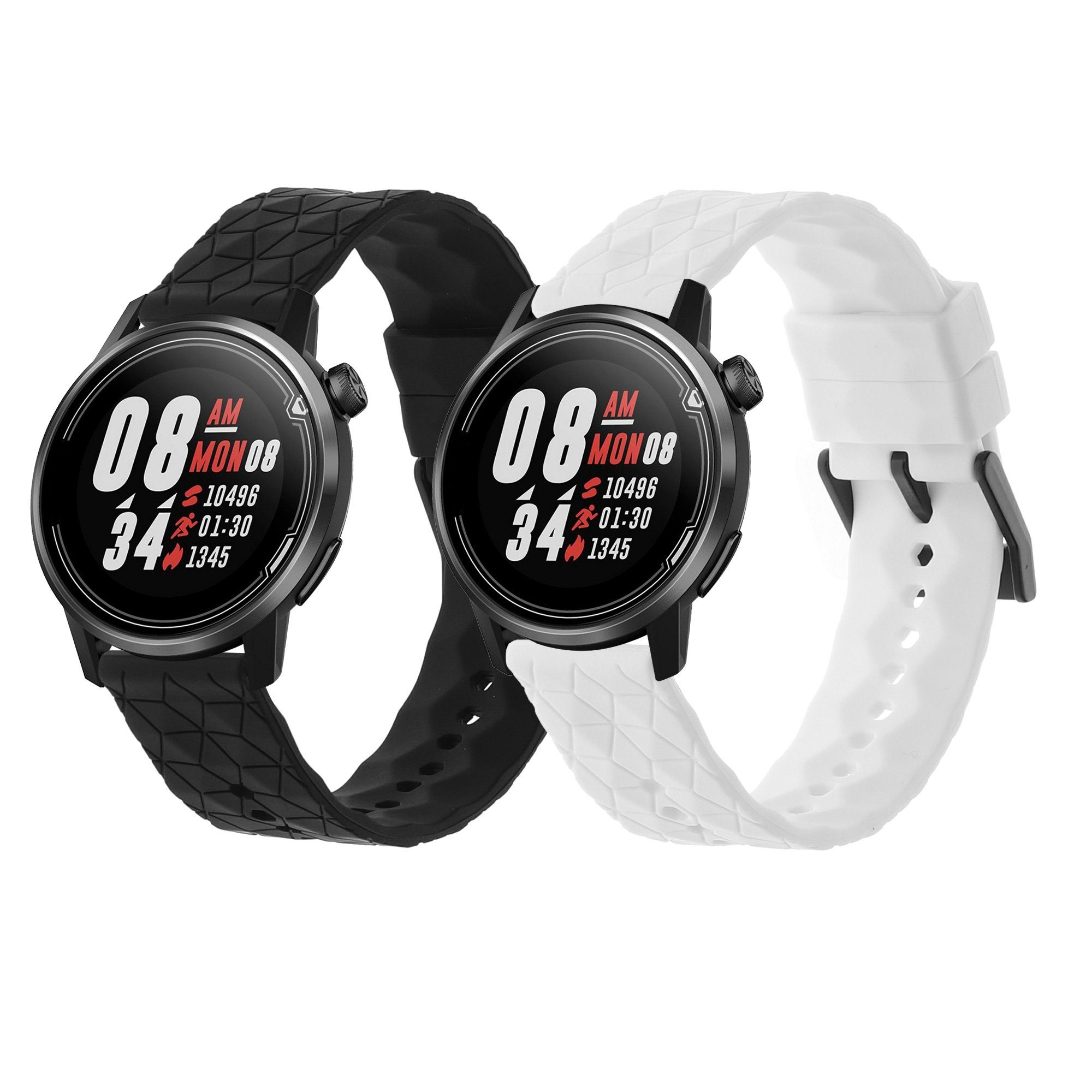 kwmobile Uhrenarmband 2x Uhrenarmband für COROS PACE 2 / APEX (42mm) Armband, Fitnesstracker Band Set aus TPU Silikon - Ersatzarmband Smartwatch