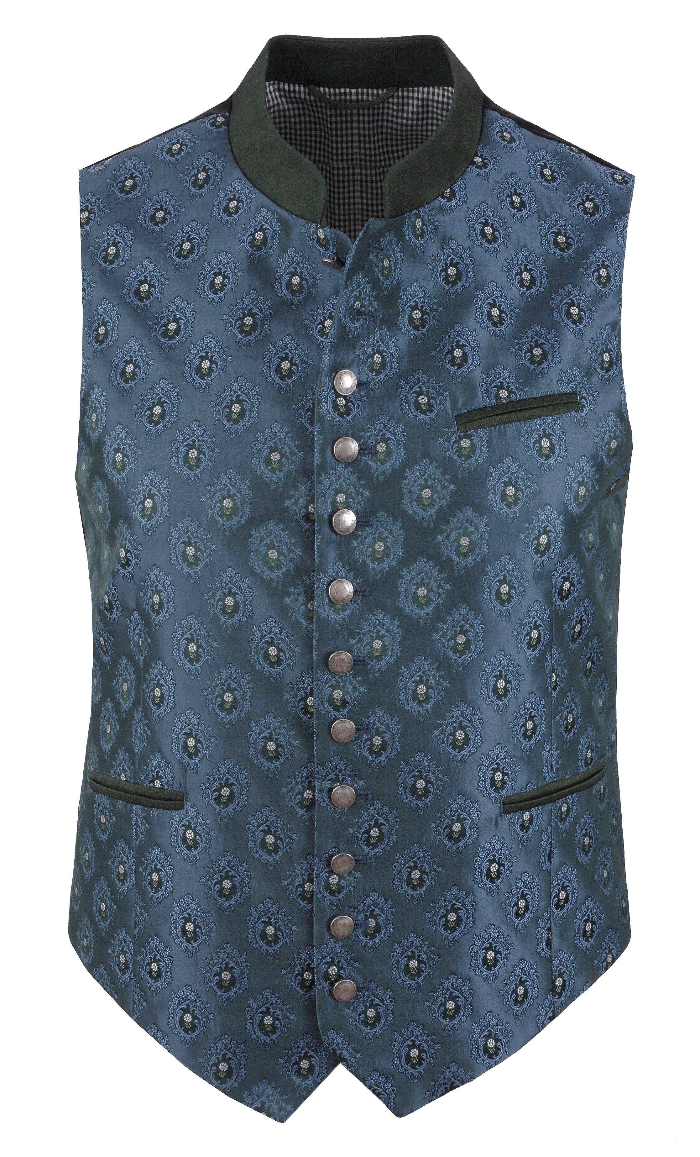 Moschen-Bayern Trachtenweste Trachtenweste Herren Weste Trachten Gilet Herrenweste Blau Weste, Weste mit Stehkragen, Hochzeitsweste, Anzugweste