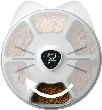 Catit Katzen-Futterautomat Pixi Smart 6-Meal Futterautomat, bis zu 6 Mahlzeiten am Tag