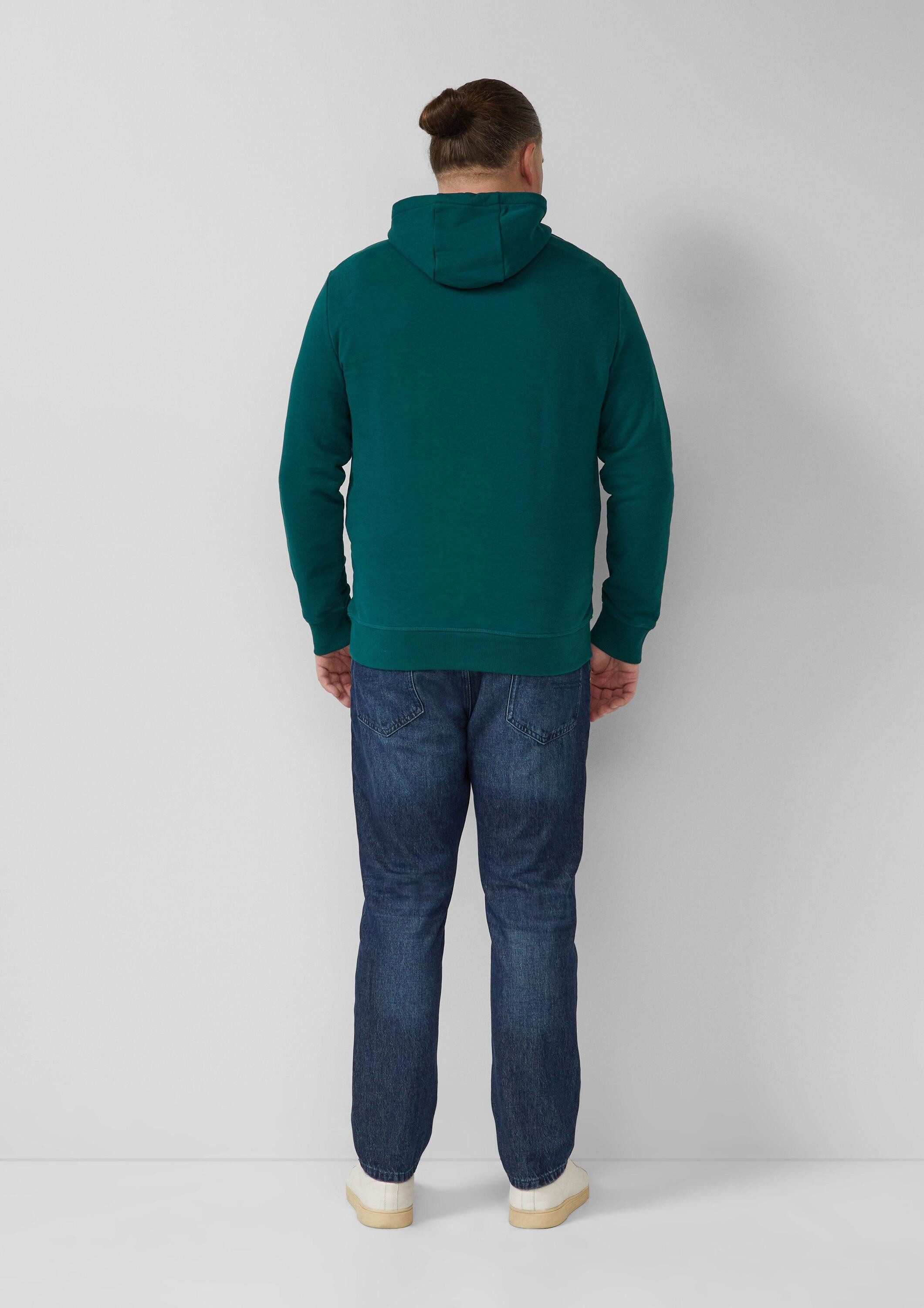 s.Oliver Sweatshirt Sweatshirt Kapuzenpullover aus Baumwollmix mit Logo-Print