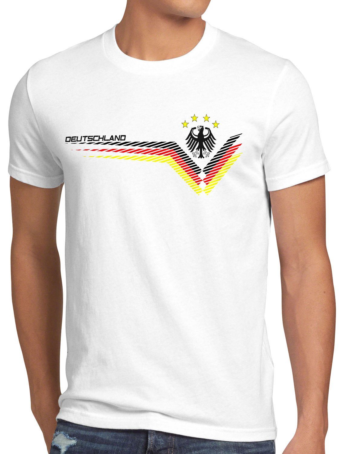 style3 Print-Shirt Herren T-Shirt 2022 Germany weiß WM EM Weltmeisterschaft Deutschland Trikot Fussball Katar