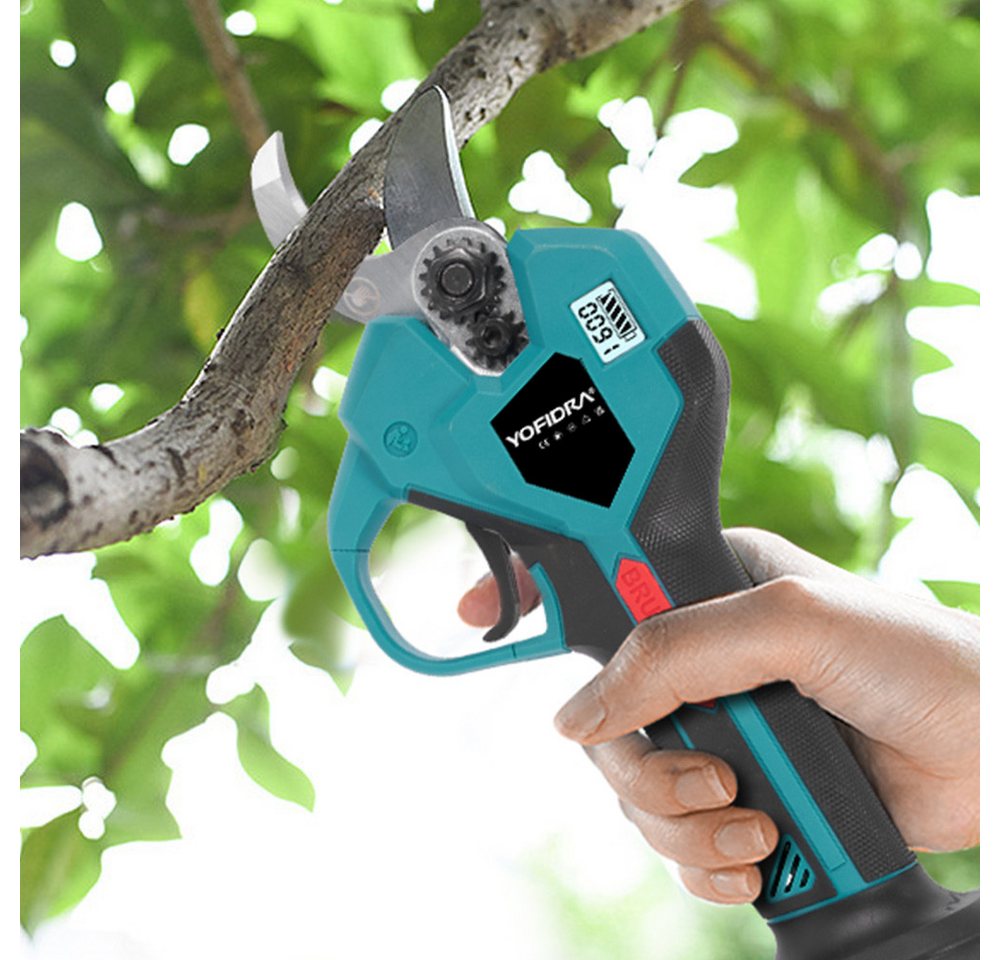 Thumbnail - ONEVAN Akku-Astschere 32mm Elektrische Gartenschere mit 2x Akku & Ladegerät