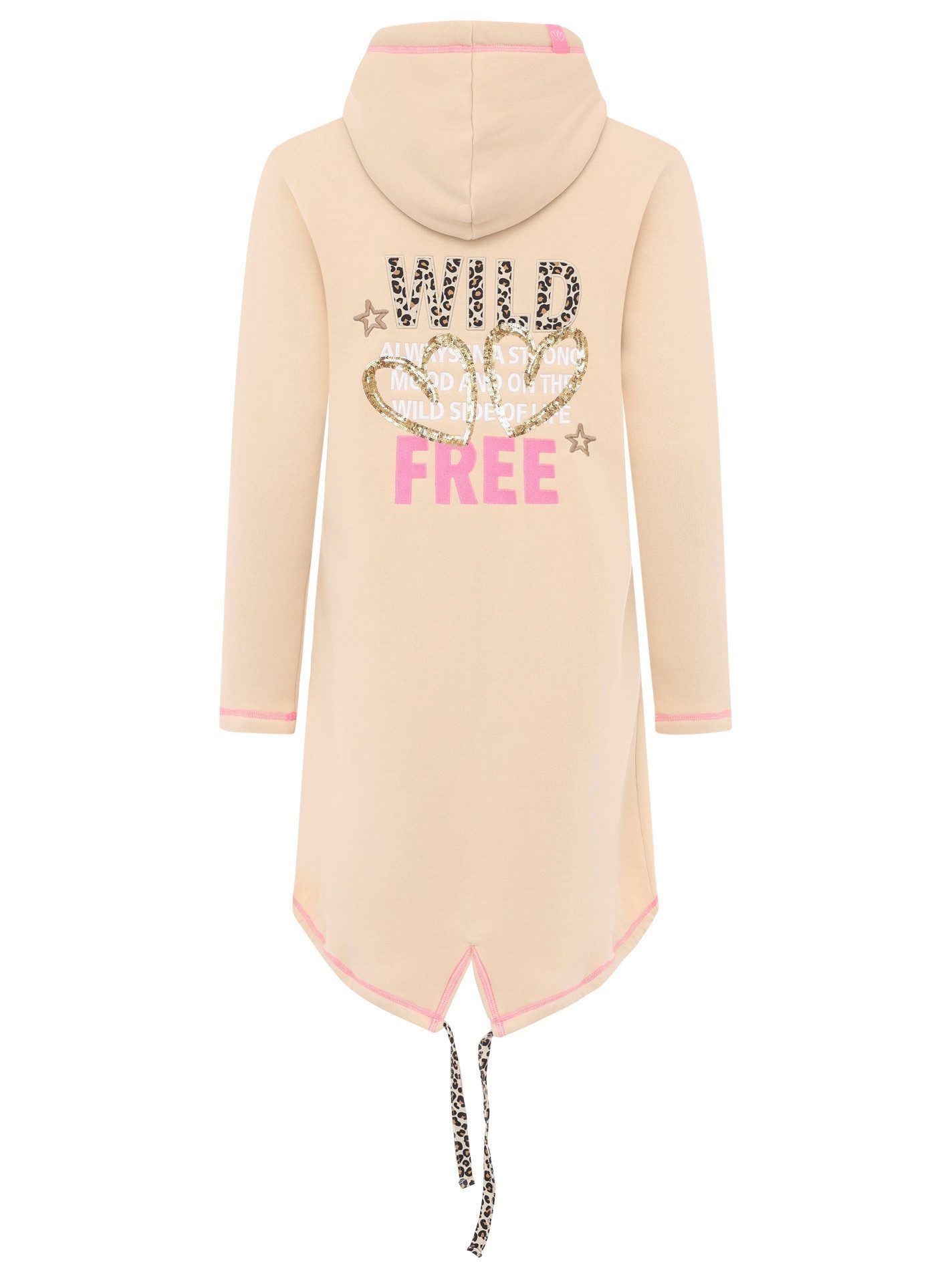 Zwillingsherz Kapuzensweatjacke Hoodiemantel LEO WILD FREE günstig online kaufen