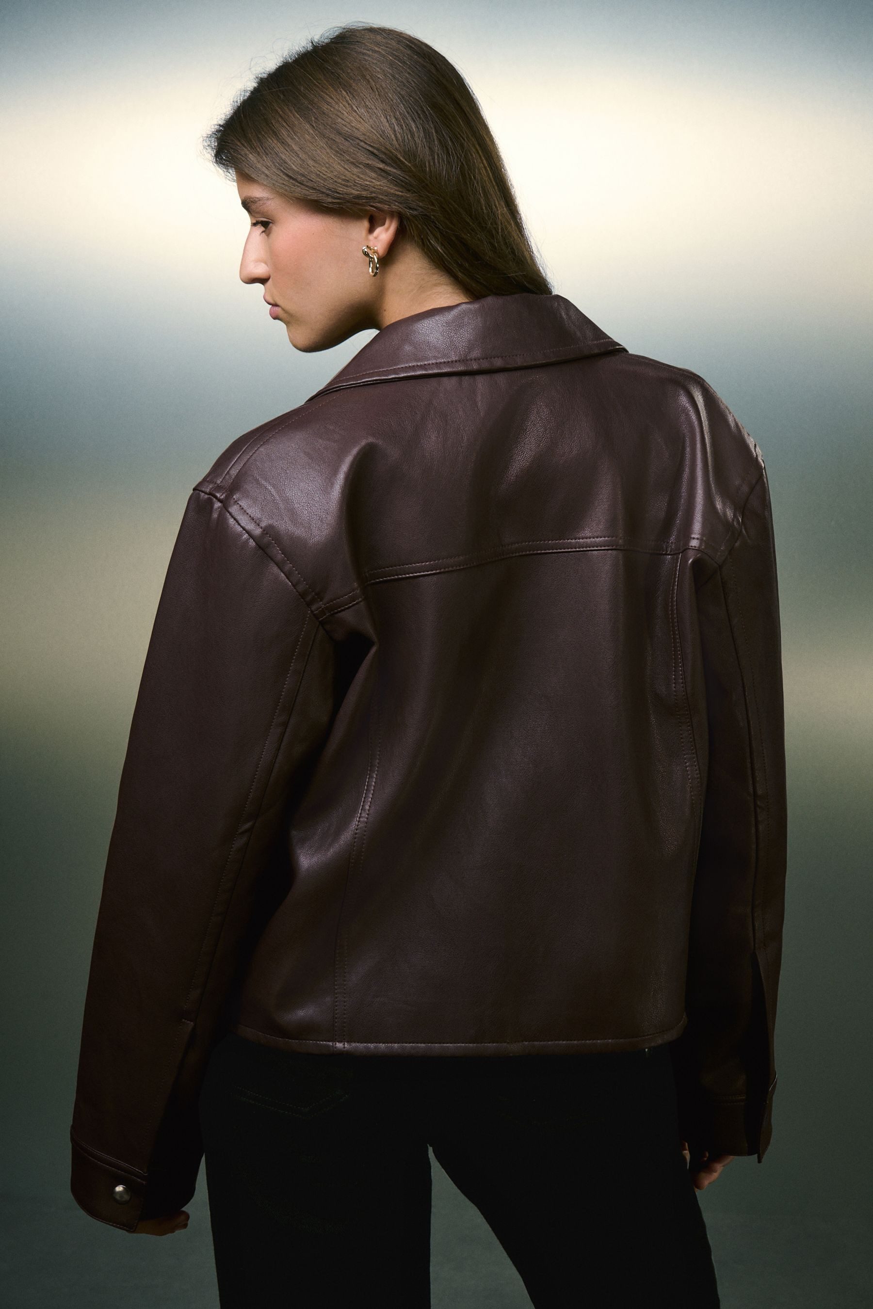 Next Lederjacke Kunstlederjacke mit durchgehendem Reißverschluss (1-St) günstig online kaufen