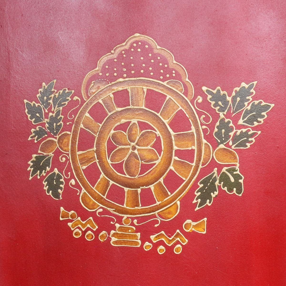 Rot Gawa 180 Handarbeit Mehrzweckschrank Tibet Wandschrank Galerie cm Oriental