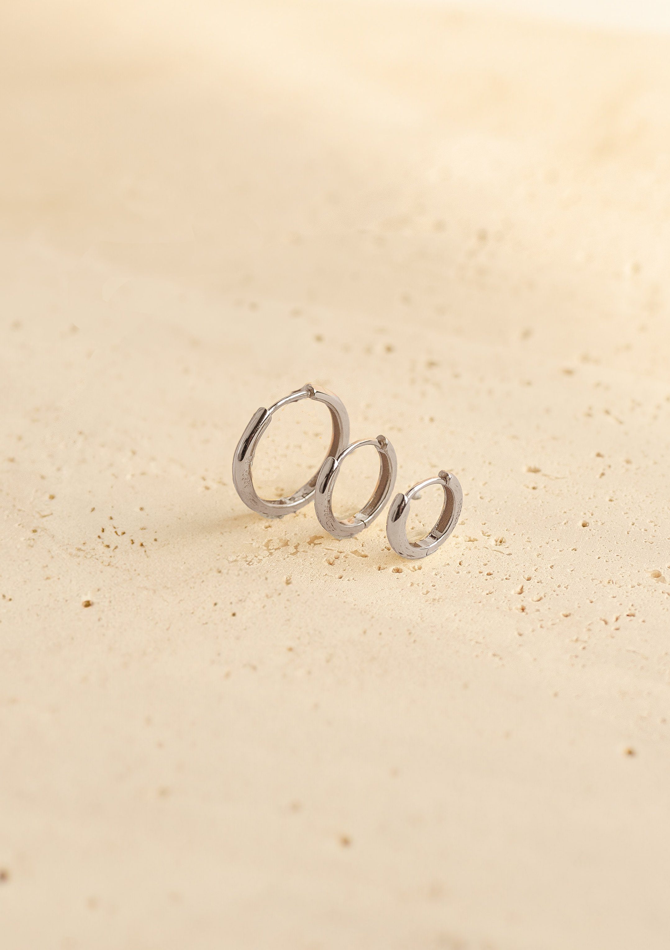 Hey Happiness Creolen-Set Layer Basic, Klein Mittel Groß Silber Ohrringe Set, 6er Set Stacking Ohrringe Damen Silber 925, vergoldet