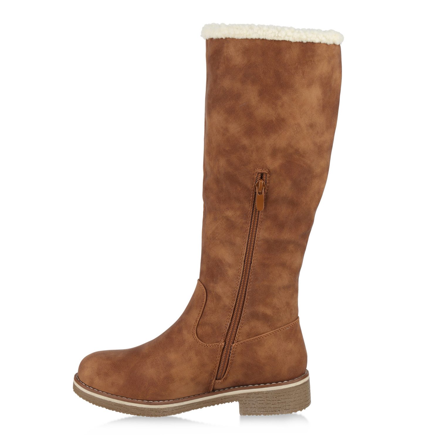 VAN HILL 820371 Winterstiefel Damen Winterstiefel Warm Gefütterte Stiefel Winter Boots Kunstpelz