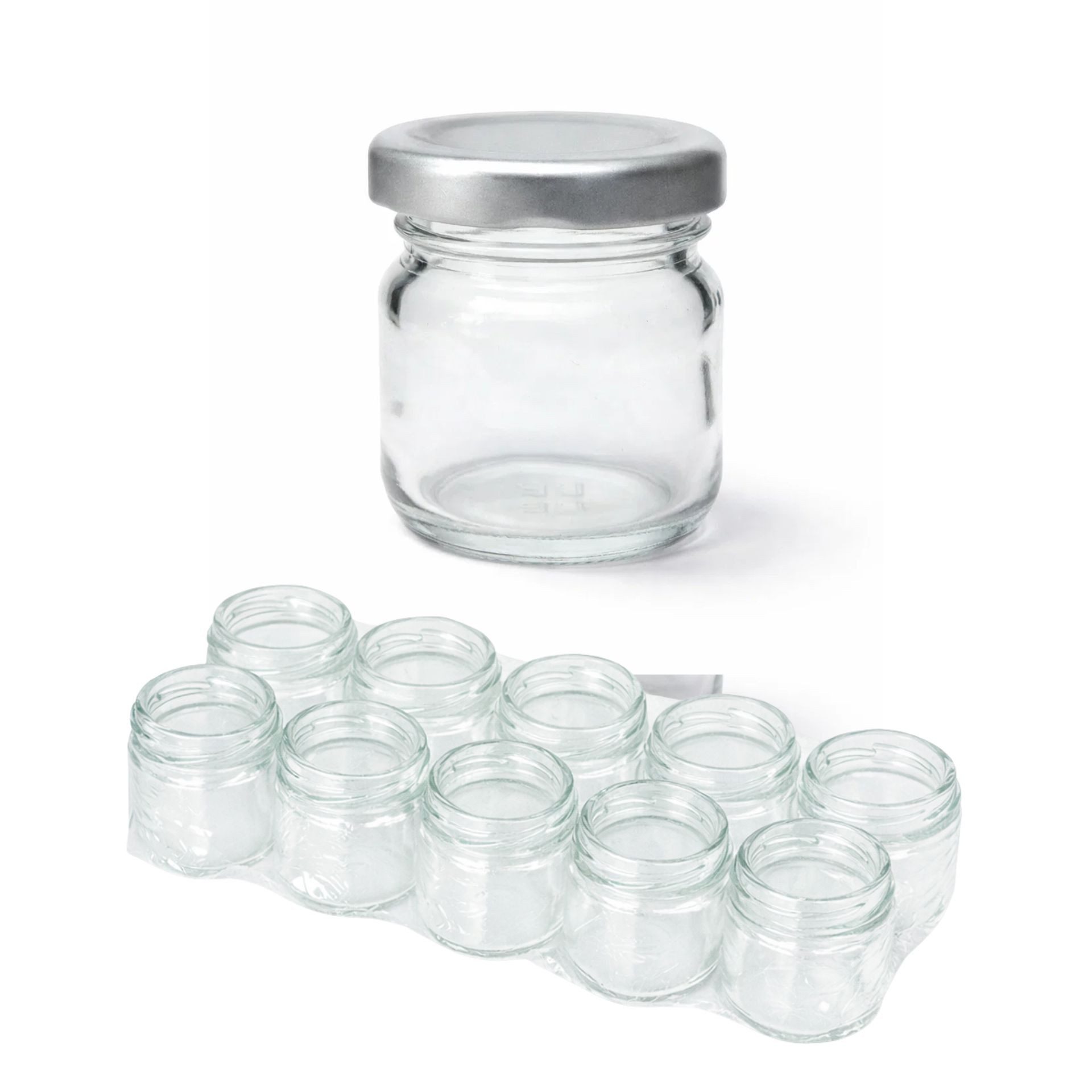 mikken Einmachglas 10 Mini-Einmachgläser 40 ml mit Schraubdeckel Mini Gläser, (Spar-Set, Spar-Set), luftdicht, zum pasteurisieren