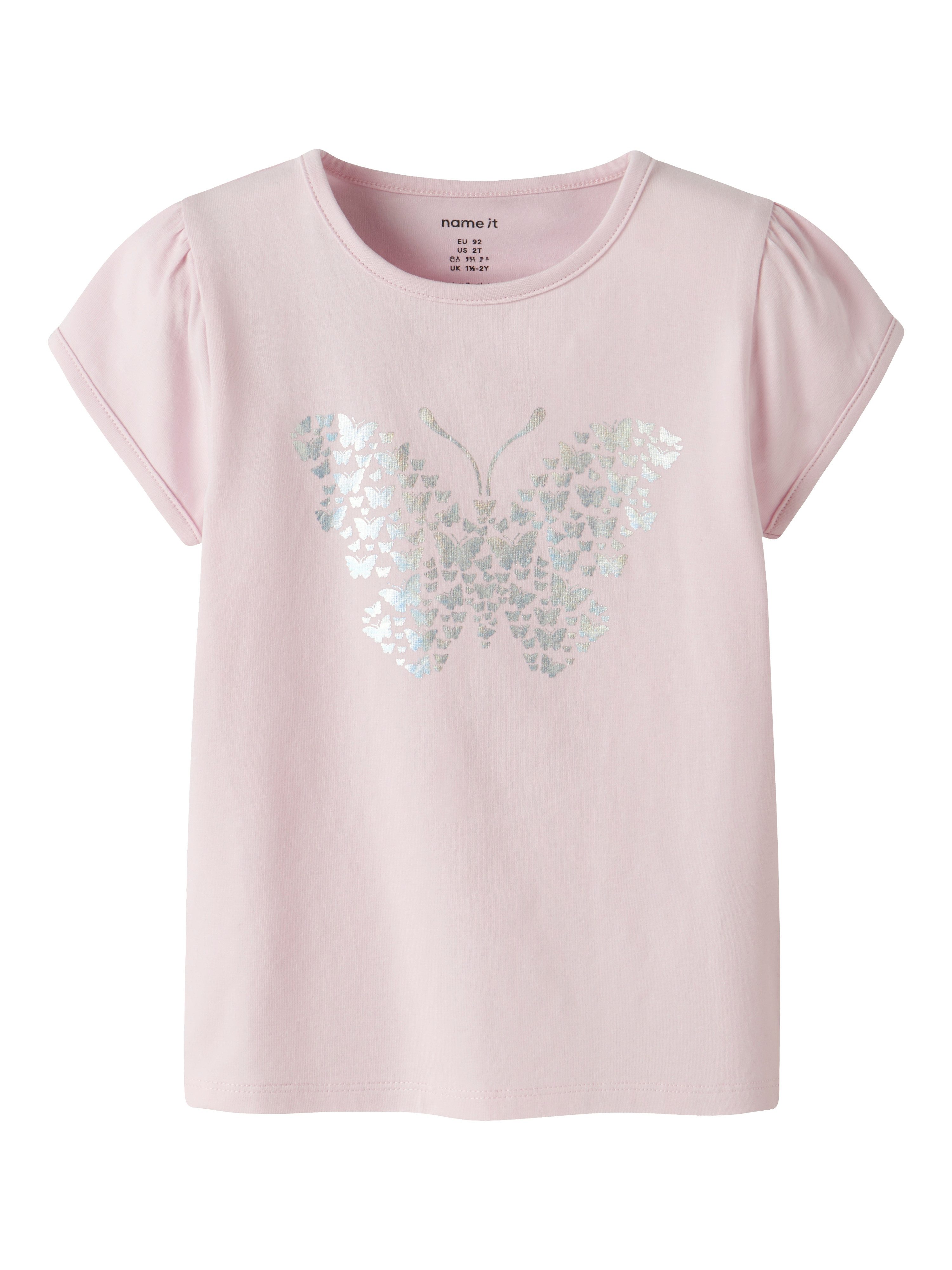 Name It T-Shirt NMFFIPASA CAP SL TOP BOX mit sommerlichem Schmetterlings-Druck