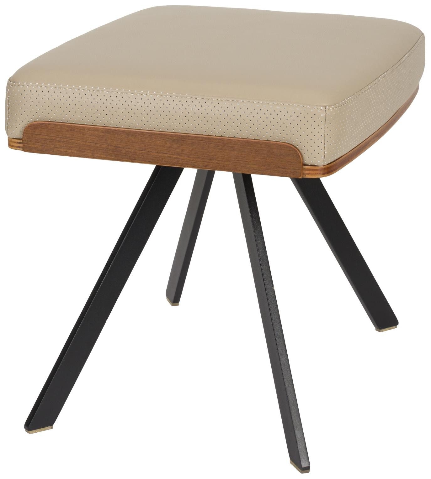Zuiver Loungesessel Hocker Frie Eleganter Hocker in Lederoptik & Walnussfurnier