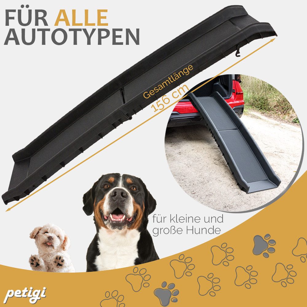 Petigi Hunderampe Hunderampe Auto Hunde Rampe Hundetreppe rutschfest klappb günstig online kaufen