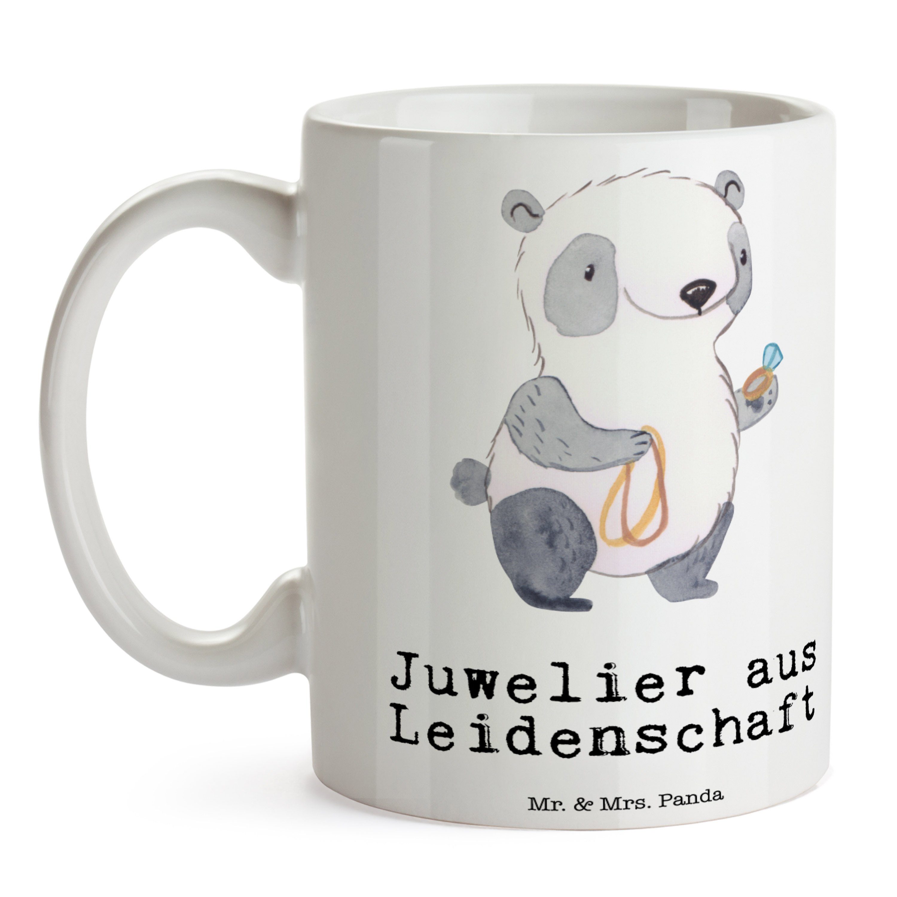 Panda Mrs. Leidenschaft Keramik & Geschenk, - Kaffeebecher, E, Tasse Weiß aus Mr. - Juwelier Kollege,