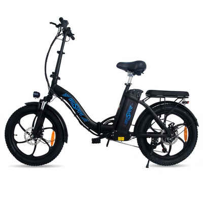 Docrooup E-Bike 20Zoll E bike,Klapp-Elektrofahrrad,48V 10Ah Li-lon akku, max 25km/h, 250W Heckmotor